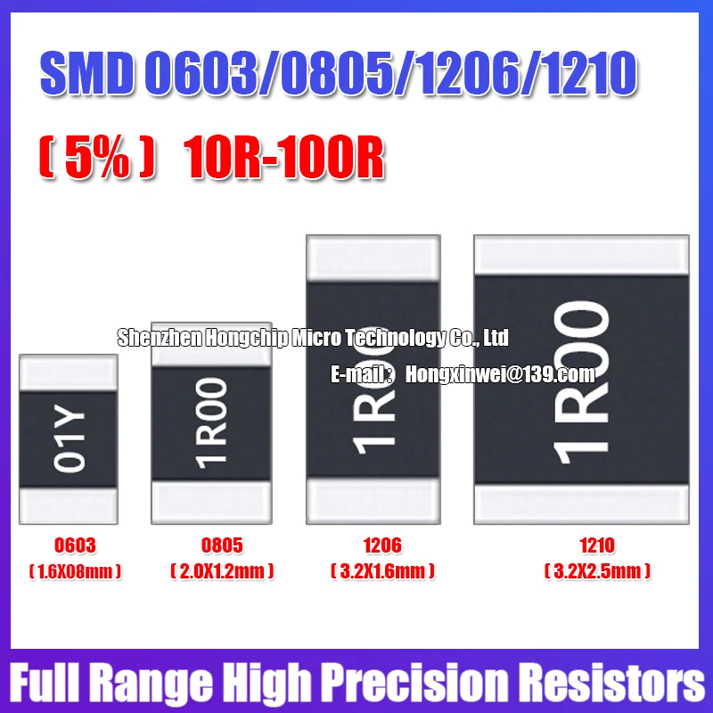 100ks 0603 0805 1206 1210 2010 2512 SMD Odpor