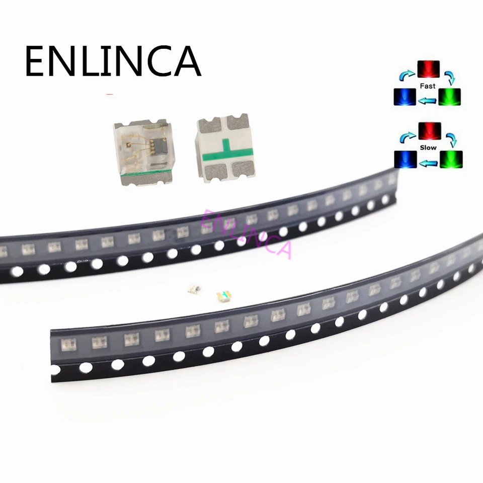 100ks 0807 pomalé a rýchle blikajúce RGB SMD LED lampa 0805 RGB pomalé rýchle flash diódy farebné diódy DIY LED diódy