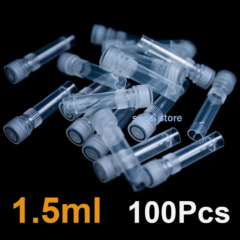 100ks 1,5 ml kryokonzervačnej trubice kryotube mrazivé trubice odstredivka trubice kryo-tubov pre laboratórnu analýzu so skrutkovým uzáverom