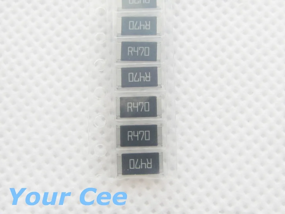 100ks/10ks, 0,47OHM 2512 SMD rezistor 1W 0,47R 1% rezistencia na čipy 0,47 ohm R470