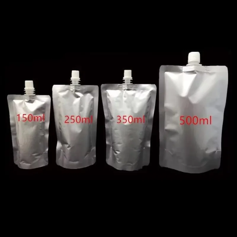 100ks 150 ml/250 ml/350 ml/prázdny doypack čistý hliníkový fóliový hrebeňový vrecko Pitie mlieka Stand Up Spout Mylar Party Pack Path Jelly