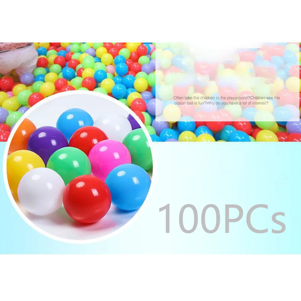 100ks 55 mm detské plastové gule Vodný bazén Ocean Ball Games pre deti plávať Pit Play House Outdoors Športové lopty stany detské hračky