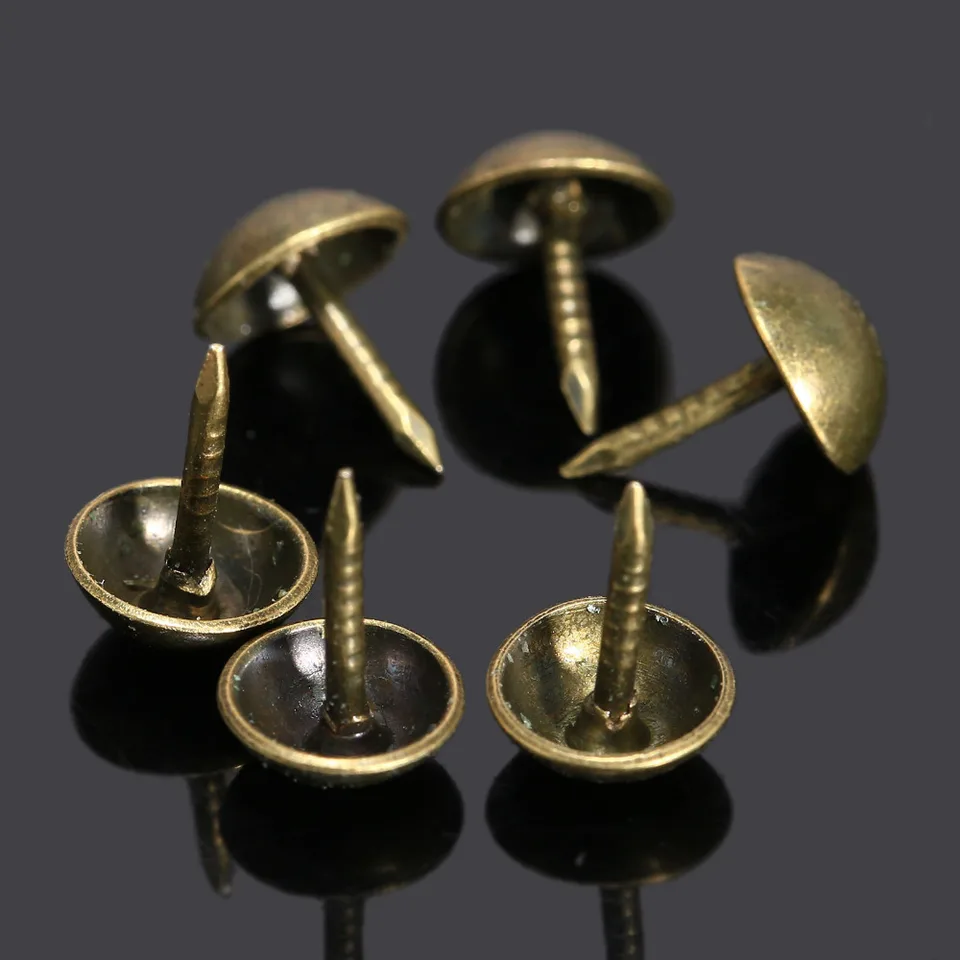 100ks 7x11mm nechty nechty Pushpin Doornail Tachas starožitný bronzový dekoratívny čalúnka nechtové klenoty darčekové krabičky drevené skrutky šupky cvok