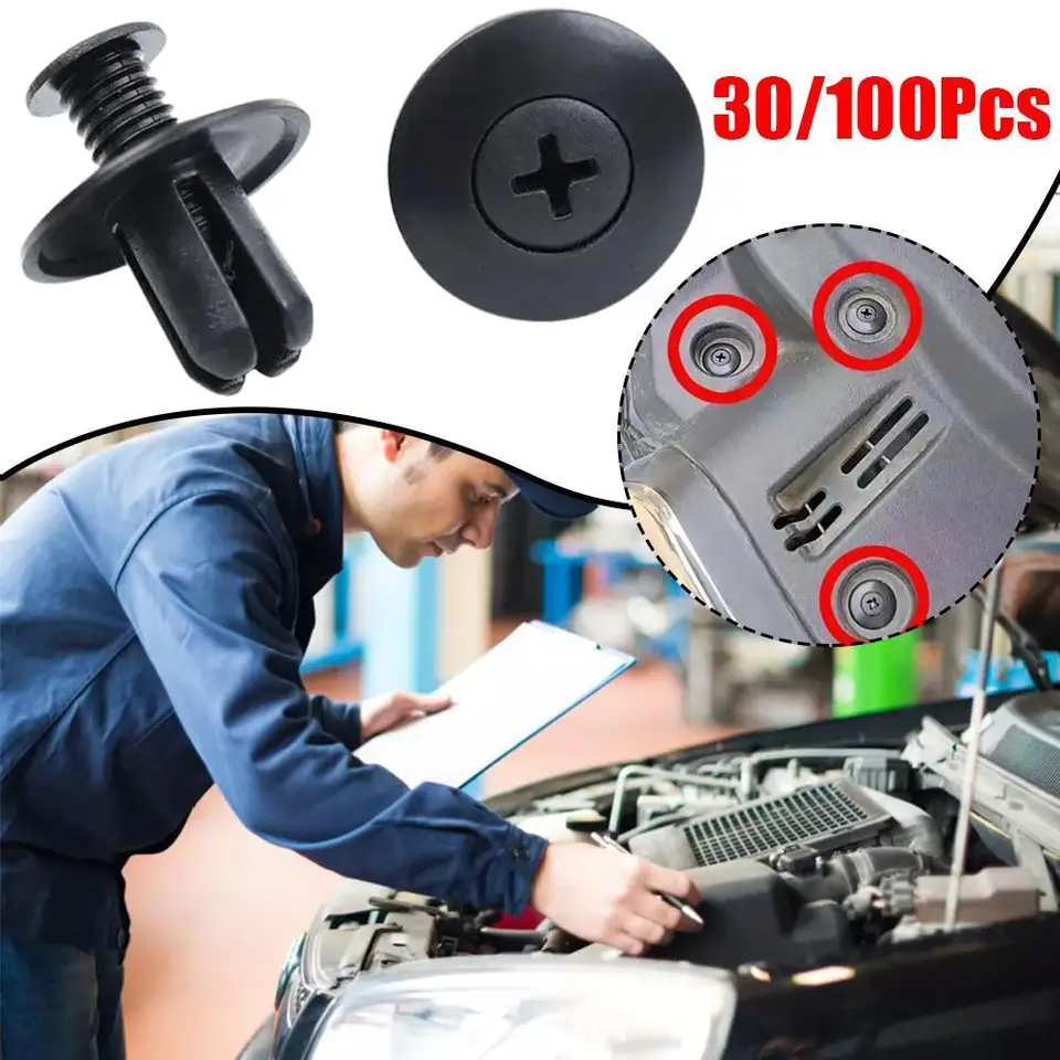 100ks 8 mm automatické expanzné klip Nit Nivet fixačný klipový nárazník Bumper Oprava vozidla Hardware Expansion Screen Fronpers Tools Tools