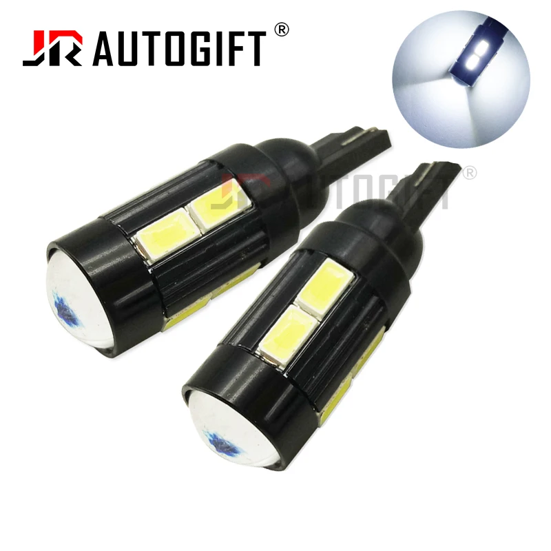 100ks Auto LED žiarovka T10 W5W 194 501 LED signál svetlo 12V 5730 10SMD Automatické klinové klinové bočné reverzné žiarovky T10 LED svetlo LED