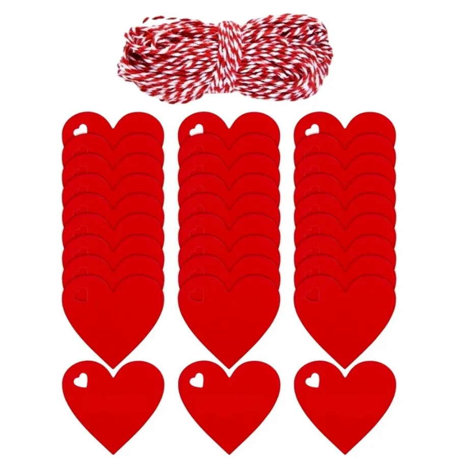 100ks/balenie Valentína Láska Tag Tag Birthday Anniversary Heart Hole Tag Darčeková taška na obal štítok Ozdobenie dekorácie zavesenie