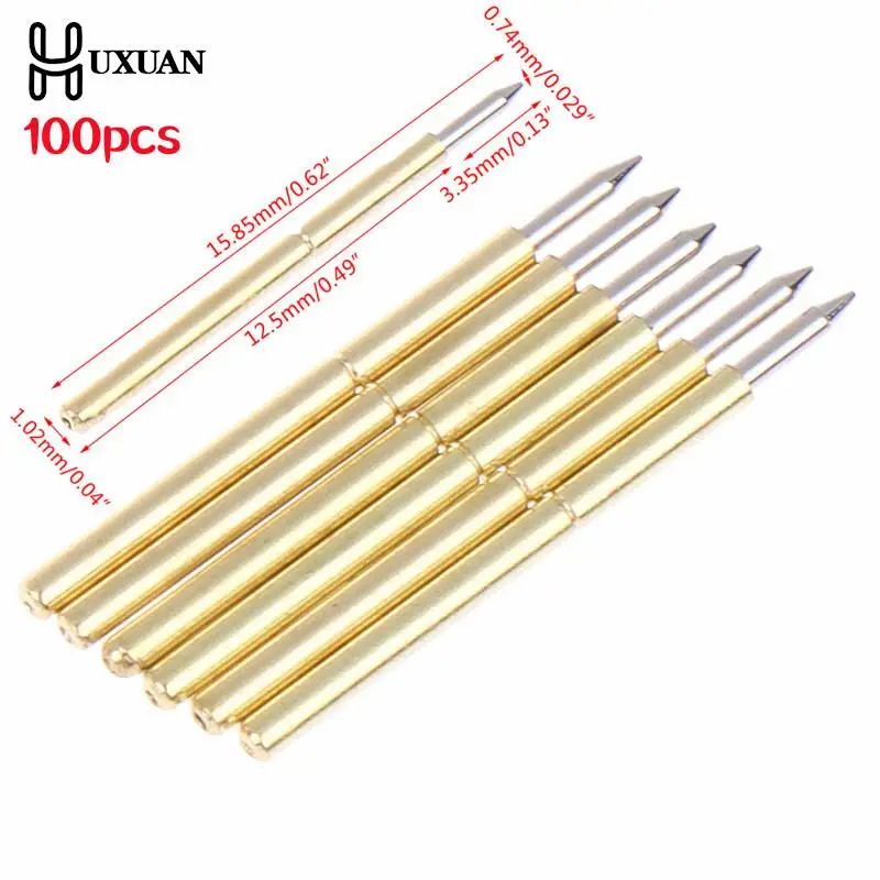 100ks Dia 1,02 mm dĺžka 15,85 mm pružinová skúšobná sonda POGO PIN nástroj P75-B1 vysoká kvalita