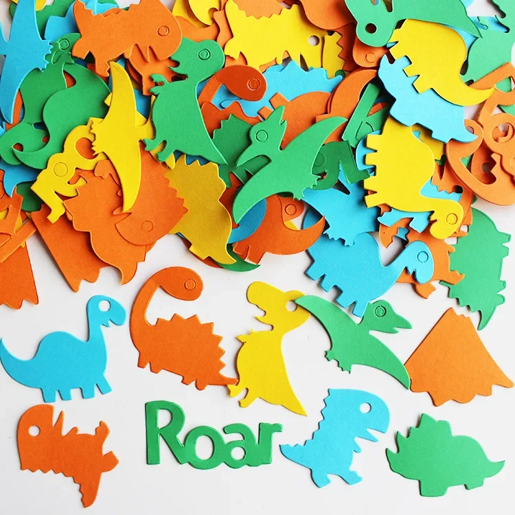 100ks dinosaur rev papierový stôl rozptyl konfiet pre 1. narodeniny Džunglové večierky Dodávky pre bábätká dekorácia Foto stánok prop