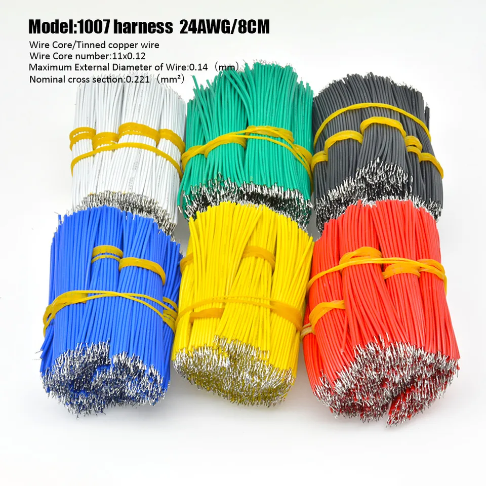 100ks/dávka 24awg 8cm po plechovke PCB spájkovača káblové drôty Drôt na vodiče vodiča 1007-24awg konektorový drôt konektora