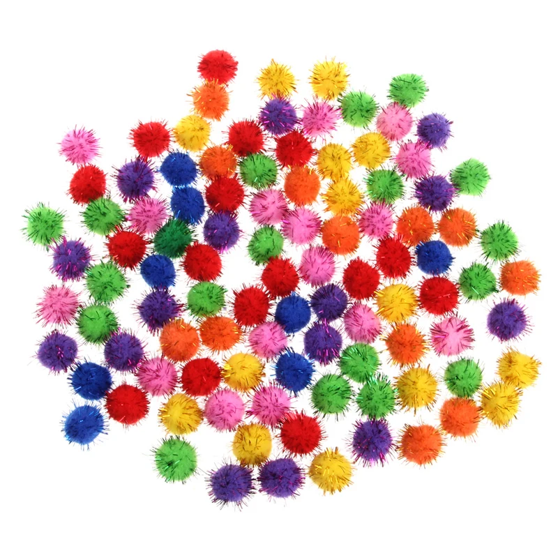 100ks farebné mini iskrivé trblietavé pozlátne gule malé poms loptičky pre hračky s mačkami