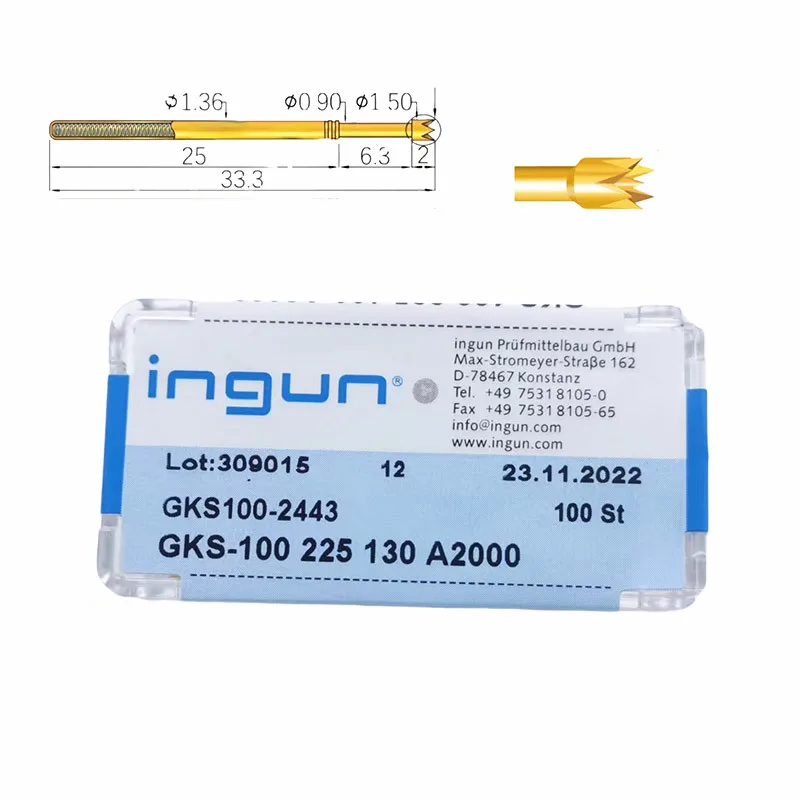 100ks ingun sonda GKS100 225150 A2000 Sedem-pazúr Plum Vonkajší priemer