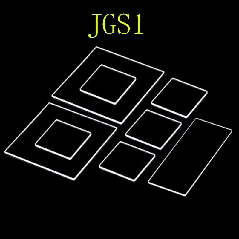 100ks kremenný sklenený list JGS1 Vysoko teplotný odpor, kyselina a alkalická odolnosť, ultra tenký, štvorcový/okrúhly sklenený list