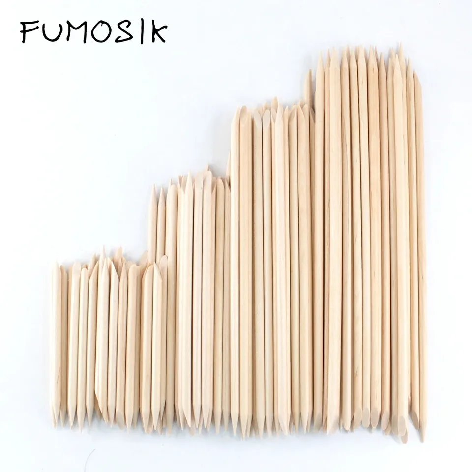 100ks kutikuly tlakujúci remover na nechty Art Tools Orange Wood Sticks Reminestones Picker Pusher Puser manikúru pedikúru starostlivosť o pedikúru