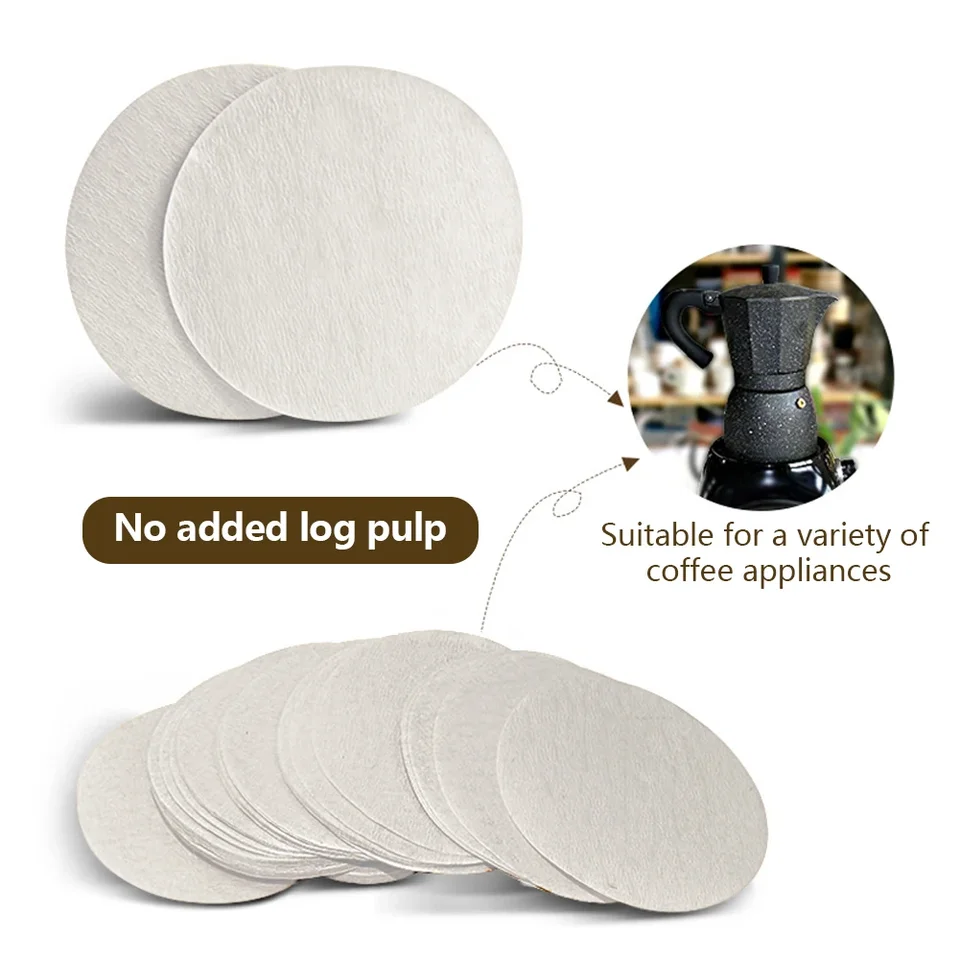 100ks kávový filtračný papier Kruh 56 mm 60 mm 68 mm pre výrobcu kávovar Espresso V60