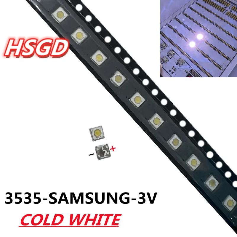 100ks LED LED 3537 3535 Svetelné guľôčky Cool White High Power 1W 3V 110LM pre Aplikáciu Original LED LED TV LED