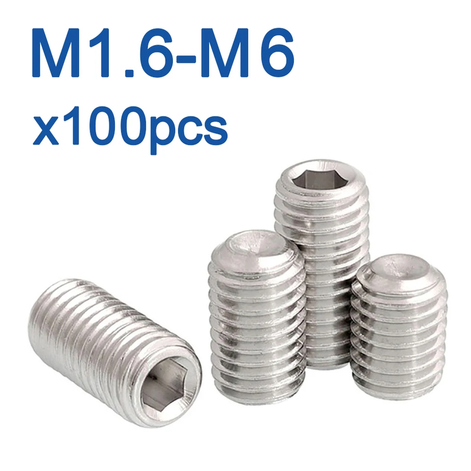 100ks/lot hex Socket Set skrutka z nehrdzavejúcej ocele M2 M4 M5 M6 M8 M10