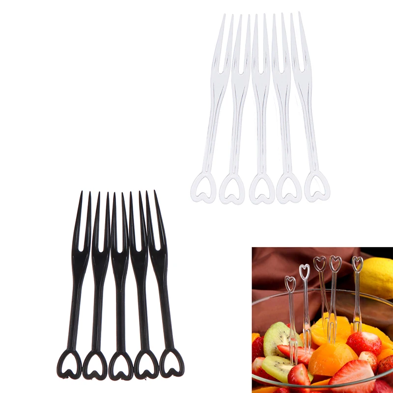 100ks mini ovocné vidlice na jedno použitie plastových vidlice na večierky BBQ Sticks Sicks Show Set Domov jedáleň Food Cake Fruit Fork