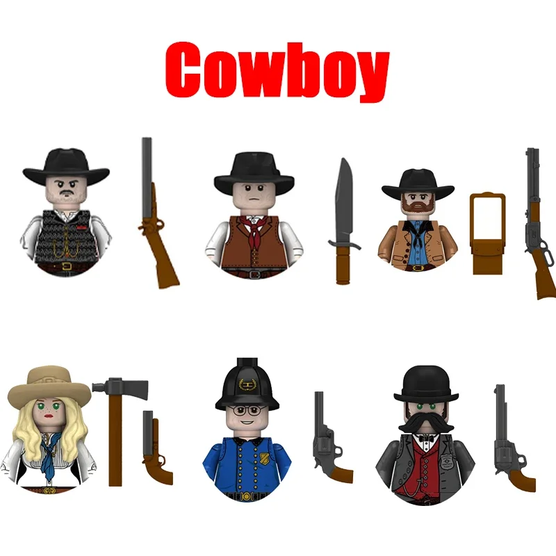 100ks/MOC MOLICKÝ US VOJENICKÝ FITURES BUDOVANIE ZÁVISLOSTI West Cowboy Detective Police Army Warrior Gun Weapons Bricks Hračky Boys