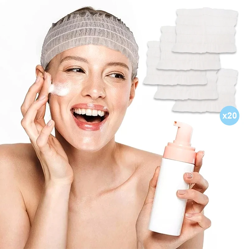 100ks na jednorazové kúpeľné čelenky mäkké netkané vlasové pásy na tvár elastickú starostlivosť o pokožku jogy make-up sauna umývanie tváre