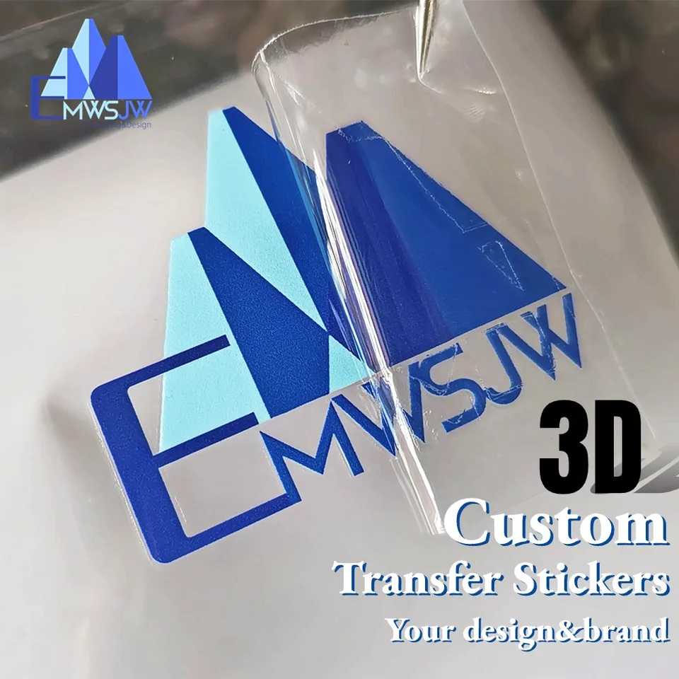 100ks na mieru prenos 3D nálepka DTF UV Názor značky Logo Vinyl Crystal Label Holographic Self-Abodesívny vodotesný reliéf