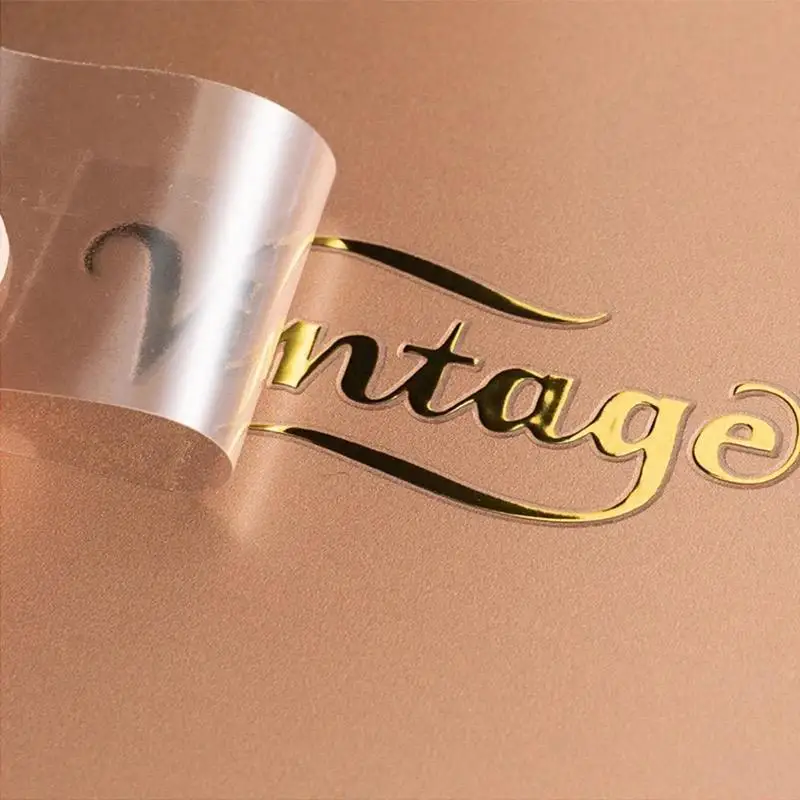 100ks na mieru prenos 3D nálepka Shiny Gold Silver Transfer Sticker Brand Logo Svadobné osobné prenosové nálepky