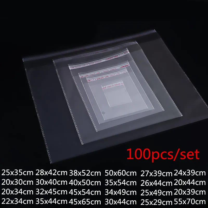 100ks/nastavená čistá samosprávna tesniaca plastové vrecká Darčekové šperky Balenie vrecka Candy Fruit & Clowing Balenie vrecka Usealable66