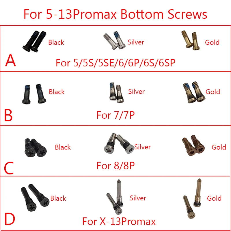 100ks Pentalobe spodné skrutky pre iPhone 14 13 12 11 Pro Max Mini x xs 8 plus 8p 7 6s 6s 6 6p 5s Torx skrutka 5 -bodová hviezdna skrutka