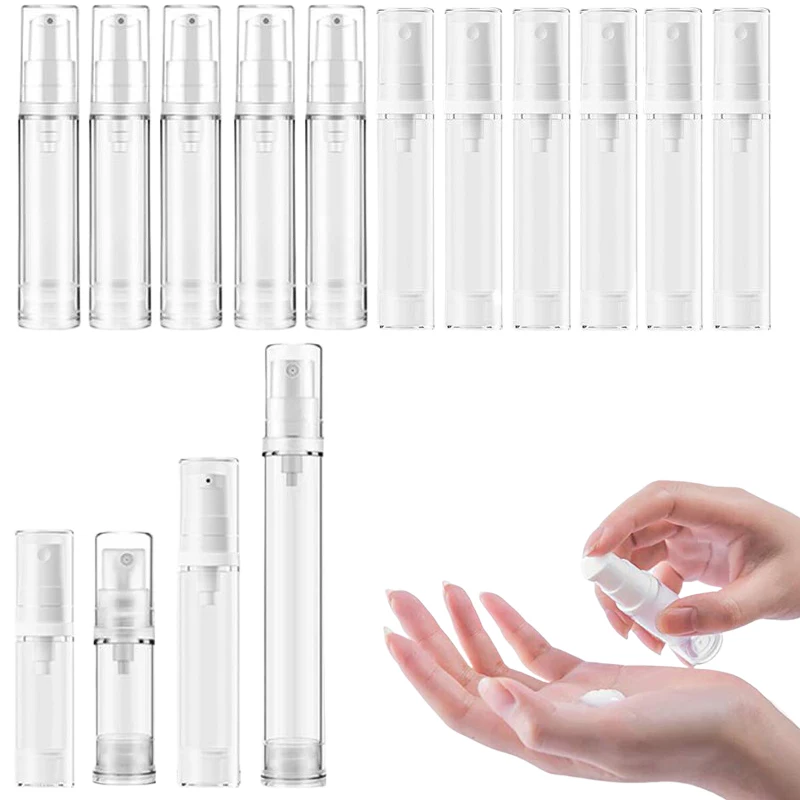 100ks prenosný 5/10/15 ml číry mini plastový vzduchový rozprašovač fľaša na fľaše na pleťové pumpy Fľaše Parfumové nádoby