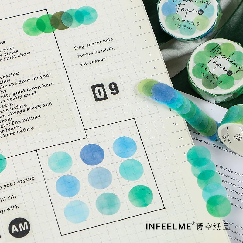 100ks páskový gradient kruh základne dekoratívne papierové cukrovinky Polka dot tesniace nálepky okrúhle lepidlo scrapbooking dekoratívne 14 mm