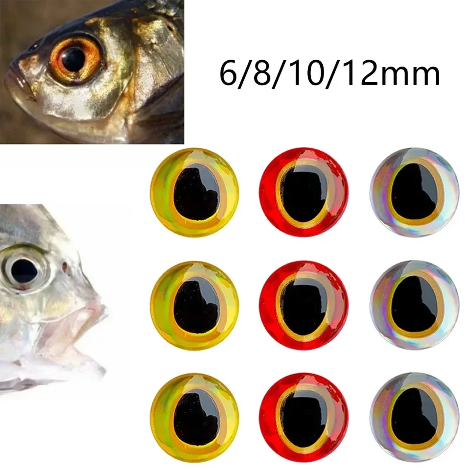 100ks rybárske nalákacie oči Fish Eye For Muchy viazanie 3D-holografické nálepky 6/8/10/12 mm
