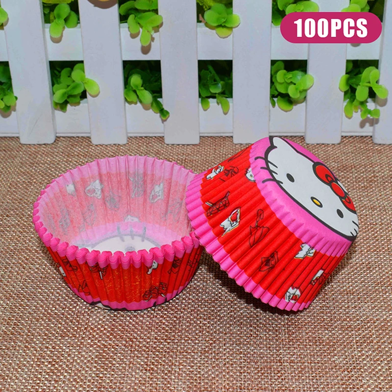 100ks Sanrio Hello Kitty Snow Meiniang Cake Držiteľ papiera karikatúra mafen pekáč koláč papier šál