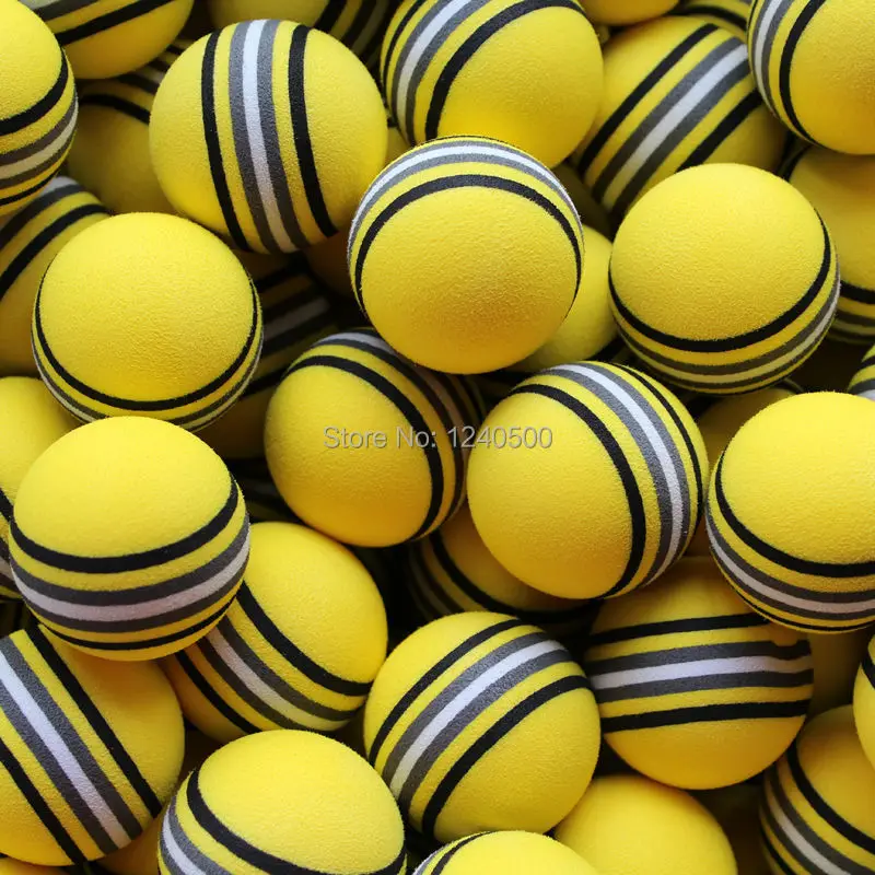 100ks/taška Eva Foam Golf Balls žltá dúhová špongia Indoor Practice Golf Golf Training Aid