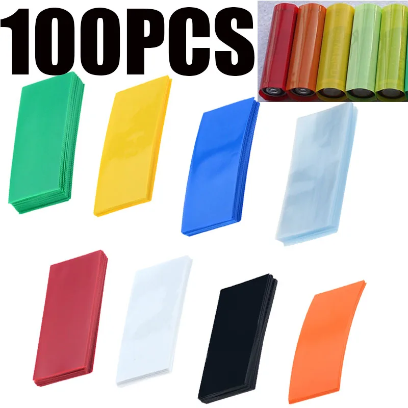 100ks tepelne zmršteľovacie trubice PVC predpredná fólia lítium puzdro pre batériu kryt batérie Zmršťovací kábel Cable Cable Raleve