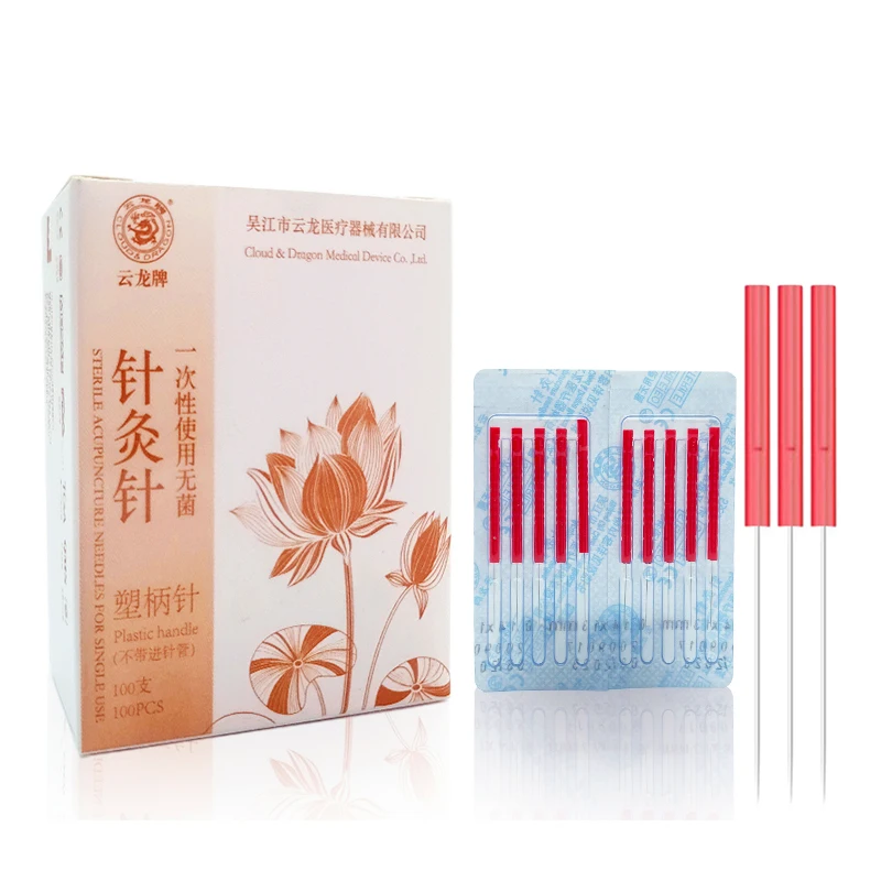 100ks uší akupunktúra ihly Sterilná plastová rukoväť Micro ihla Medical Beauty Body Back Massager
