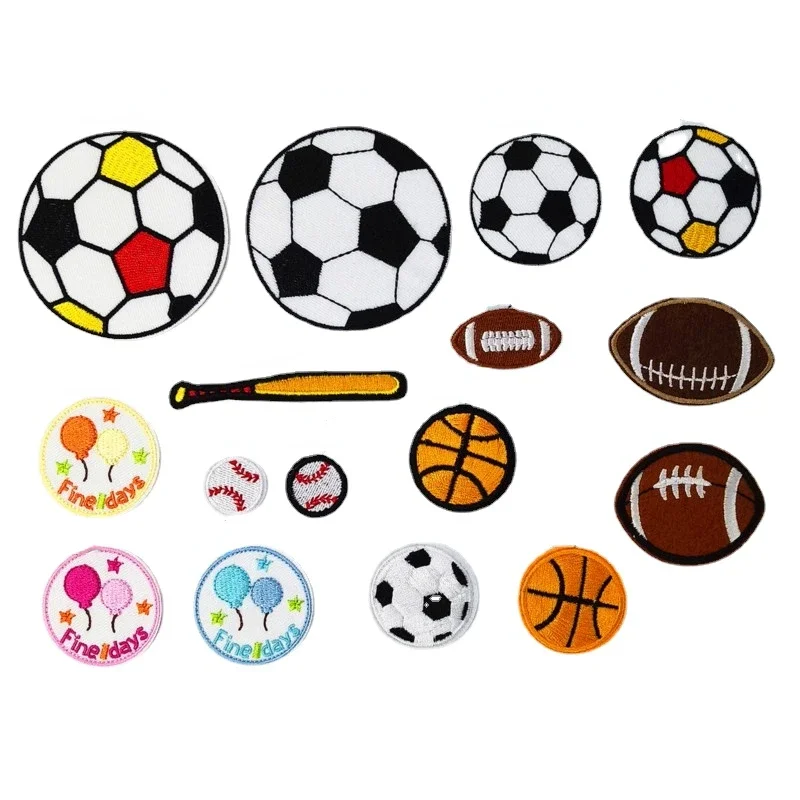 100ks/veľa luxusných výšivkových záplat futbalových futbalových balónikov baseball Bat Balloon Bath Tack Clothing Decoration Doplnok Craft