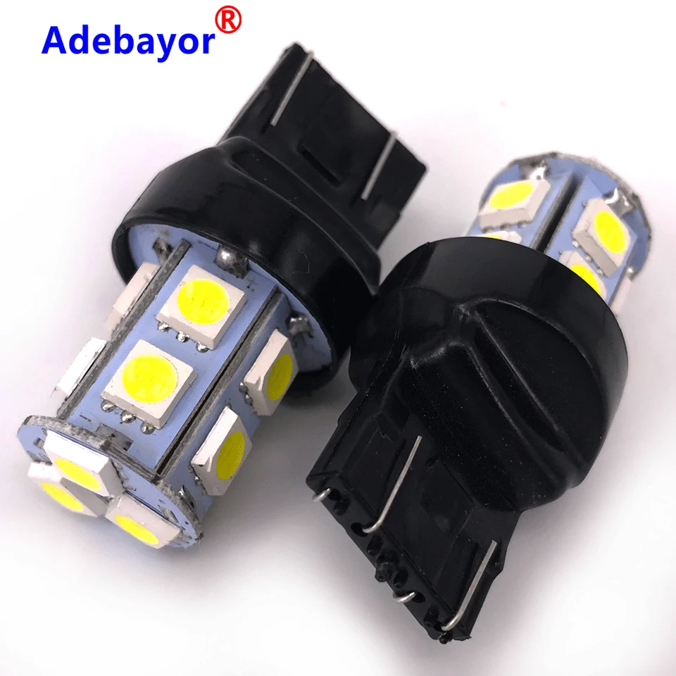 100ks veľkú propagáciu T20 W21/5W 7443 13 SMD 5050 LED čisto biele auto automatické svetlo zdroja brzdenie parkovacia reverzná žiarovka DC12V