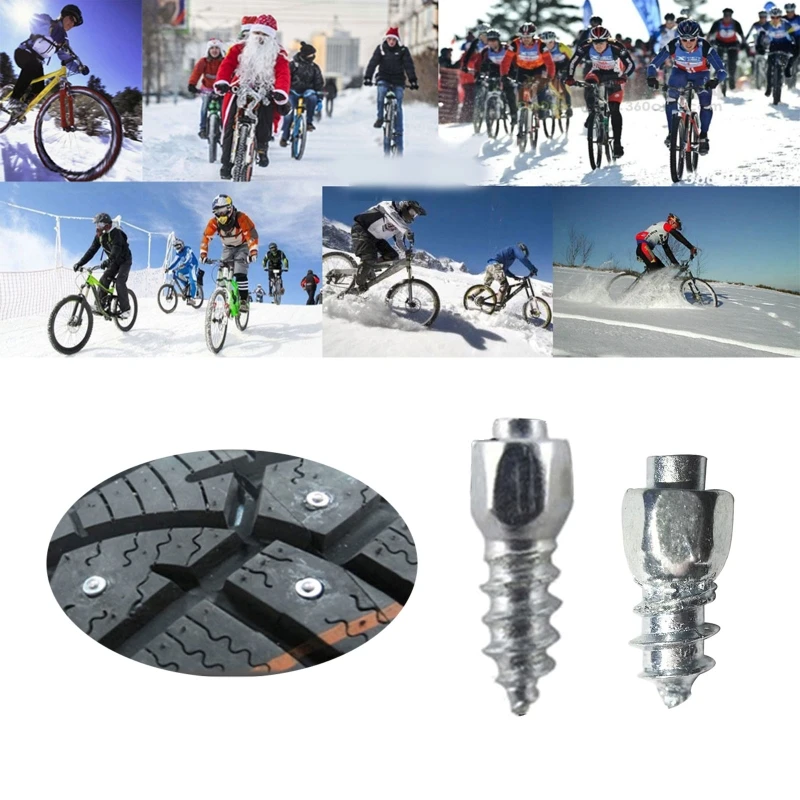 100ks viacúčelové protišmykové skrutky zimné bicykle pneumatiky bezpečnostné hroty cyklistického zariadenia D7YA