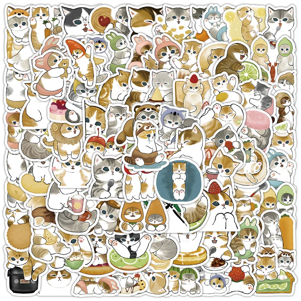 100ks zimná mačka Life Sticker estetický PVC japonská dekorácia detské kancelárske potreby Scrapbooking School Supplies