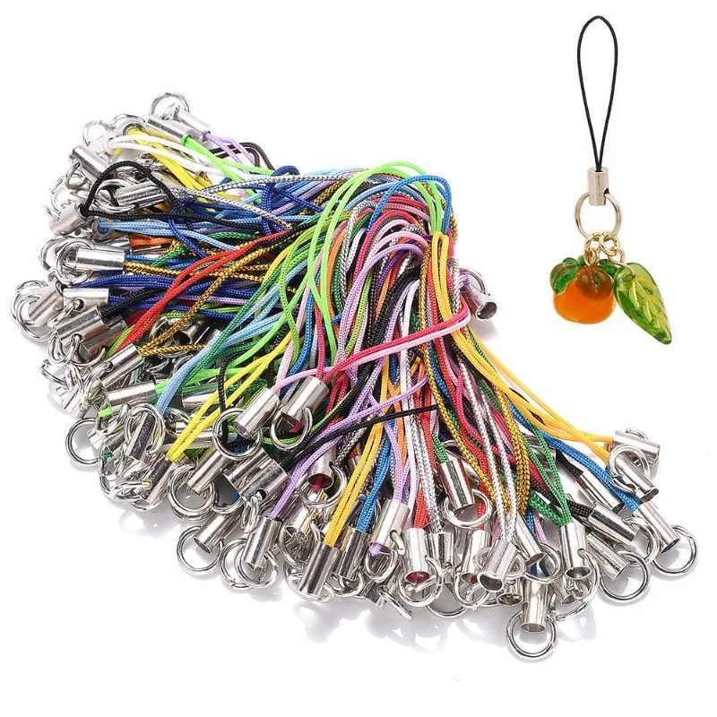 100ks zmiešajte polyesterovú šnúru s lanovým šnúrkou na šnúrku na výrobu ručných materiálov pre remeselníkov Keychain DIY