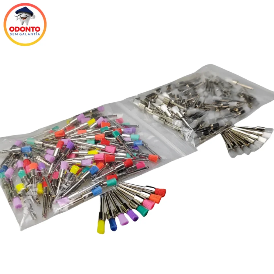 100ks zubné leštenie kefy Nylon Latch Leštiaca zubné lekárstvo Lab profylaxie štetce zubné materiály odonto sem Galantia