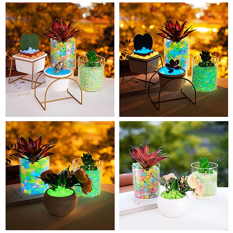 100ks záhradné dekorácie žiarivé kamene žiaria v tmavých dekoratívnych kamienkoch Outdoor Fish Tank Decoration Doplnky akvária