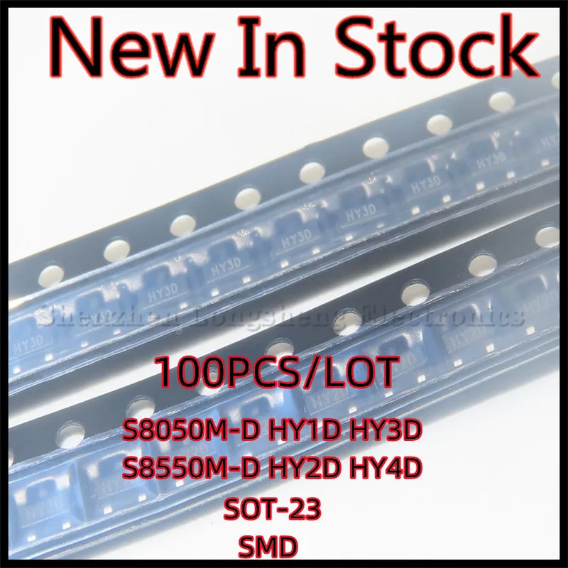 100ks/časť S8050M-D HY1D HY3D S8550M-D HY2D HY4D SOT-23 SMD TRIODE NOVINKA na sklade originál