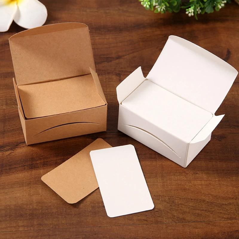 100ks/šarža papierová karta Kraft 4,5*8cm prázdna karta pre vizitky prázdna karta pre správy Názov knihy Blank Cards Office Poznámky