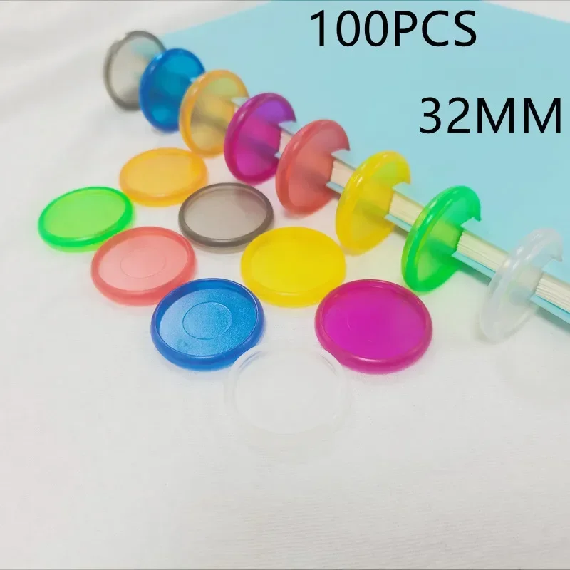 100ks32mm želé s priesvitným mrazom viazaným krúžkom, plastová voľná lista poznámkového poznámkového poznámkového bloku Huby viažuce spotrebné materiály.