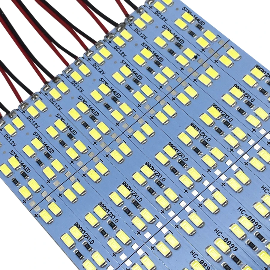 100m 12V 24V 5730 Pevné svetlo LED tyč s dvojitým čipom 50 cm 100 cm 144led/m 4000k tvrdý pásik WHRAT WHITE