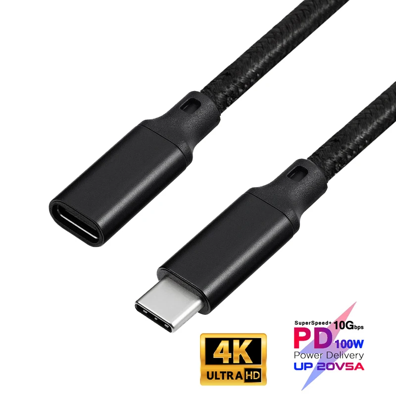 100W PD 5A USB3.1 Predlžovací kábel typu C 4K @60 Hz 10 Gbps USB-C Gen 2 Extender Cord pre MacBook Nintendo Switch ASUS HP
