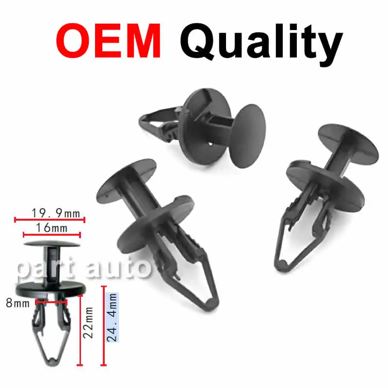 100x /500x OEM nylon čierny nárazník rediačné klipové auto plastové sponky a upevňovacie prvky pre GM 11589293 pre Opel 1816589