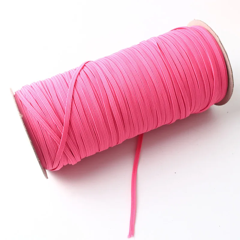 100y 6 mm mäkký elastický pás Plochá farba spandex závesný uší odev domáci textilný šijací materiál DIY ručné príslušenstvo