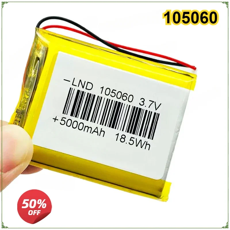 105060 3,7 V 5000 mAh Polymérny lítium nabíjateľná batéria Power Bank GPS lokalizačný LED svetlo Universal Bateria 3,7V