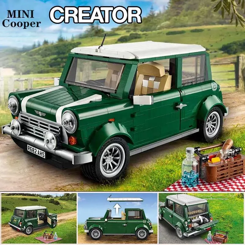 1077pcs Mini Cooper Building Blocks Blocks Bricks Boys Birthday Vianočné dievčatá Hračky kompatibilné s 10242 21002